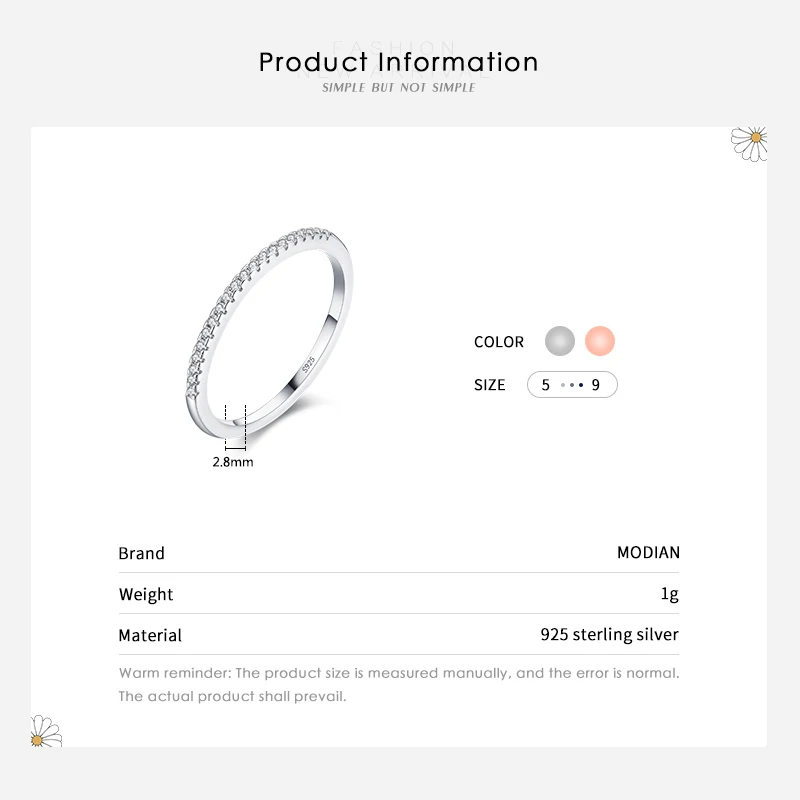 925 Sterling Silver Zircon Ring for Women - Elegant Geometric Wedding Band