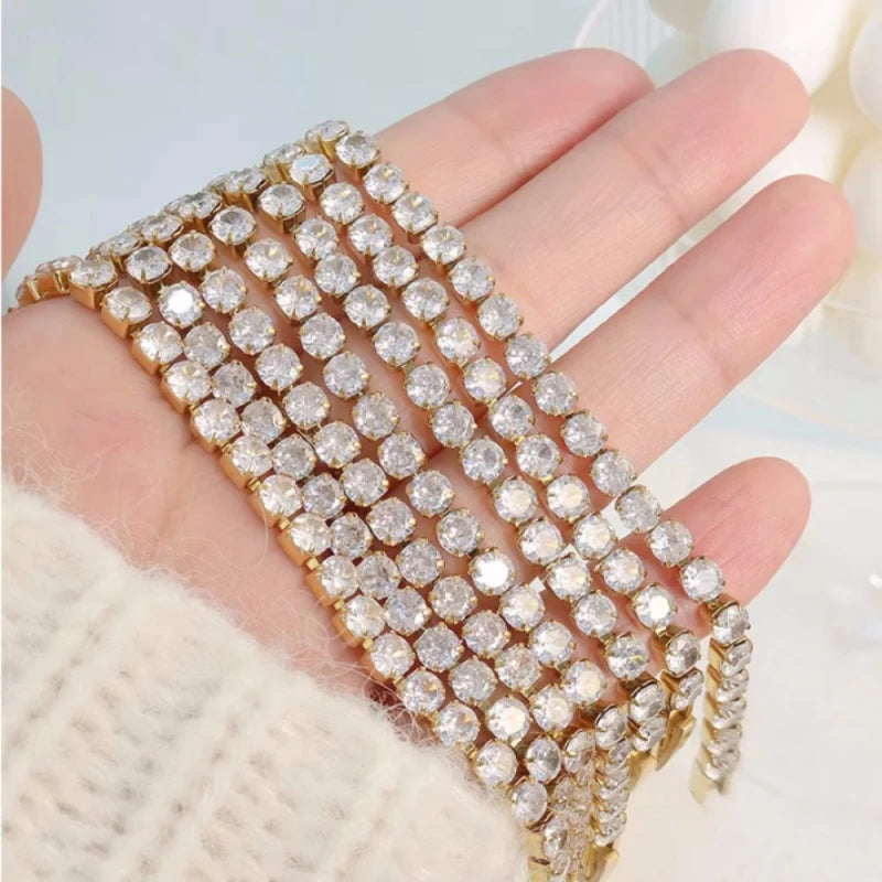 Rose Gold Crystal Tennis Bracelet