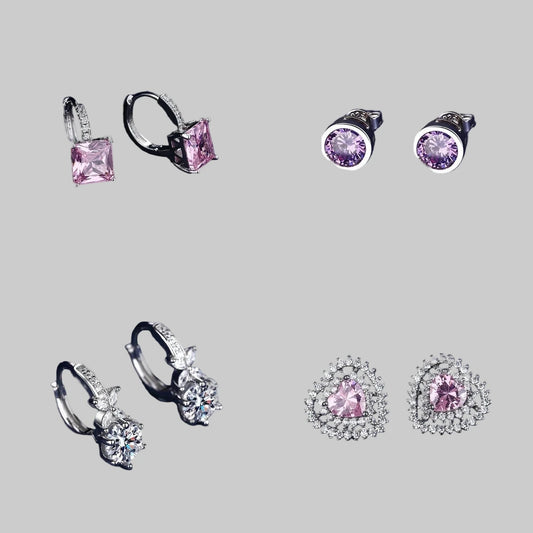 Silver Heart & Star Hoops