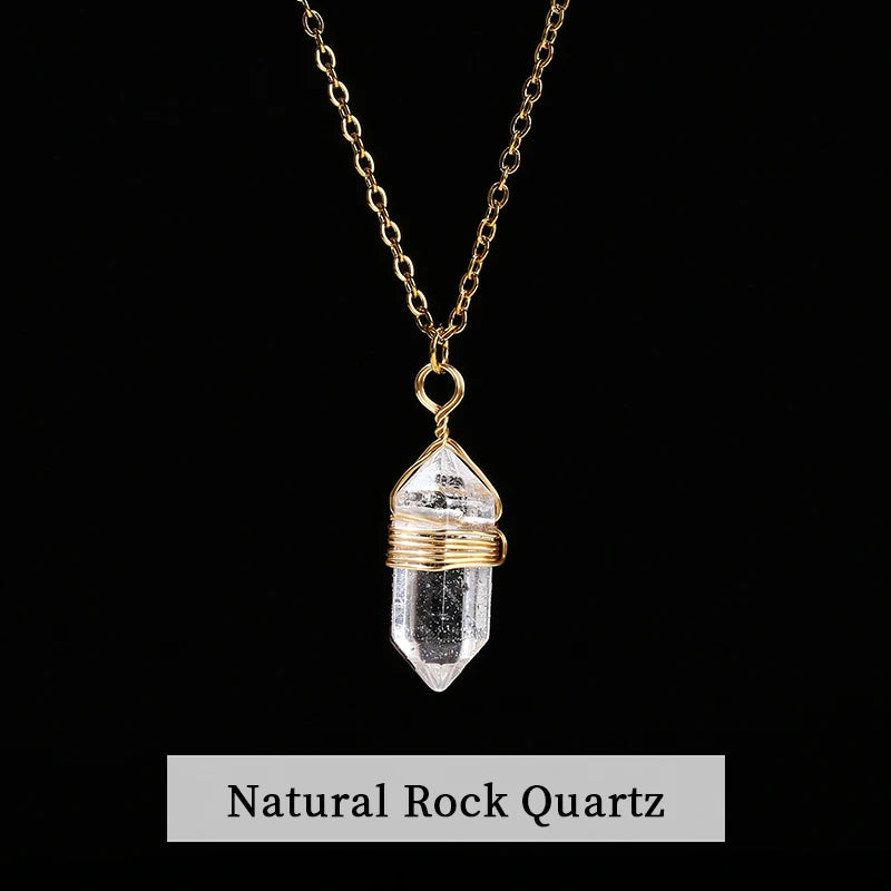Natural Stone Column Necklace
