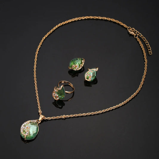 4-Piece Crystal Bracelet Watch Set