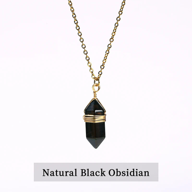 Natural Stone Column Necklace