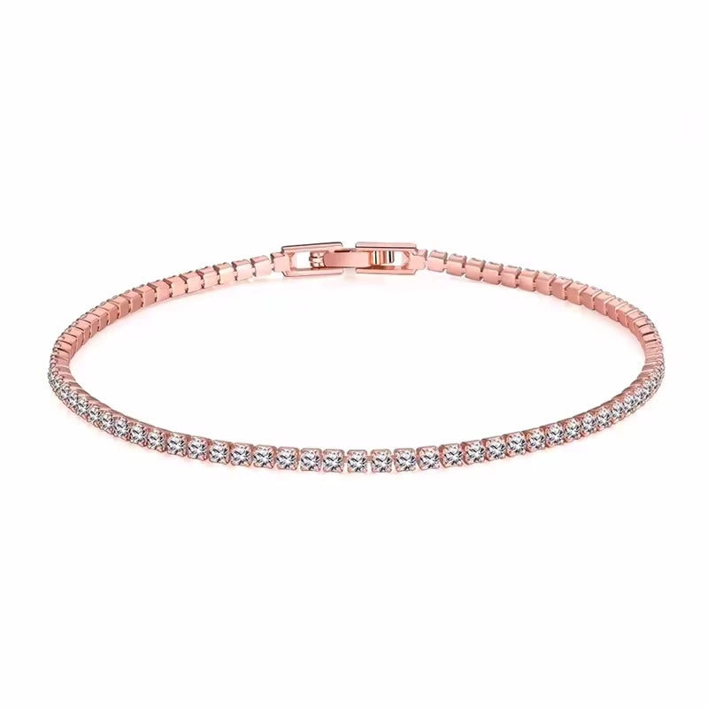 Rose Gold Crystal Tennis Bracelet