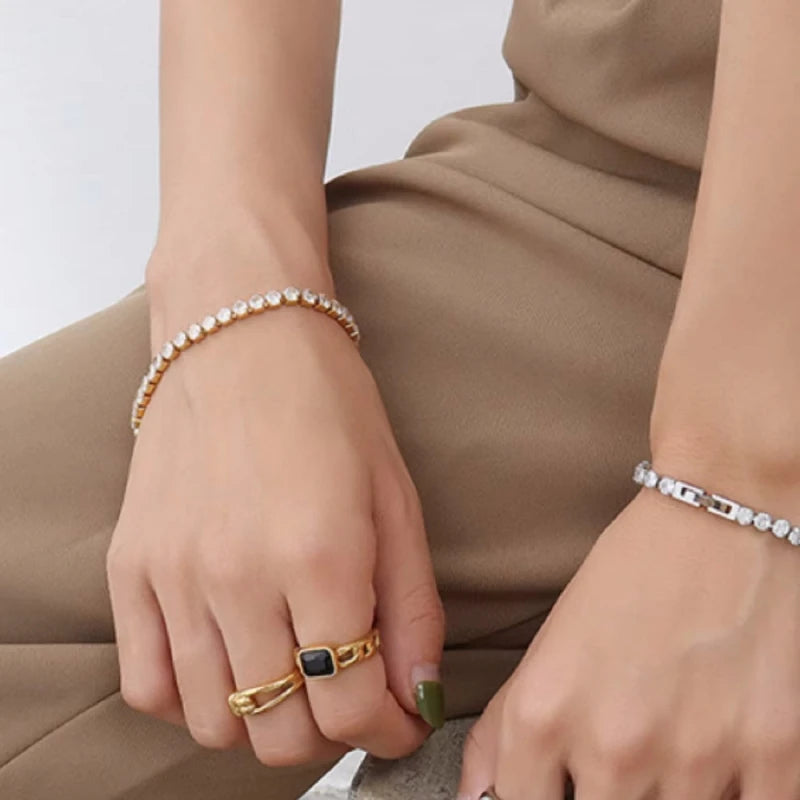 Rose Gold Crystal Tennis Bracelet