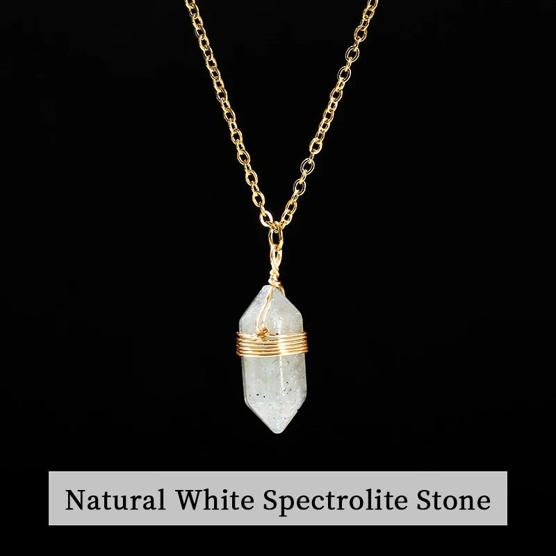 Natural Stone Column Necklace