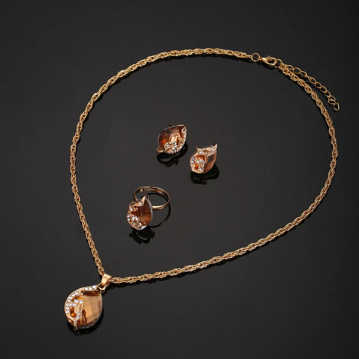 4-Piece Crystal Bracelet Watch Set