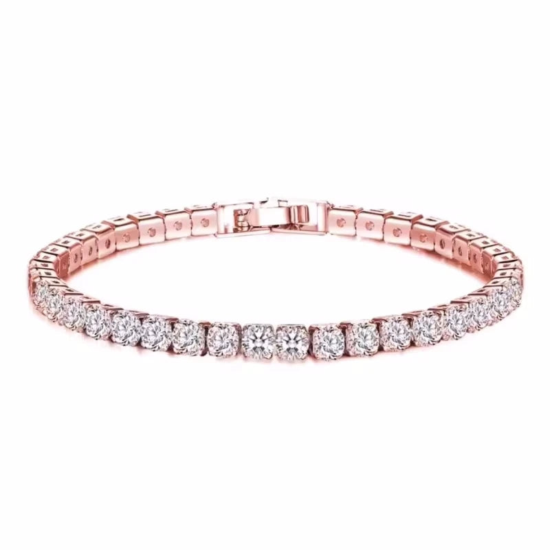 Rose Gold Crystal Tennis Bracelet