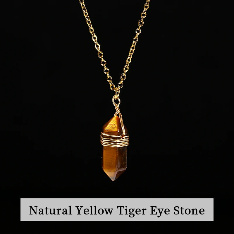 Natural Stone Column Necklace
