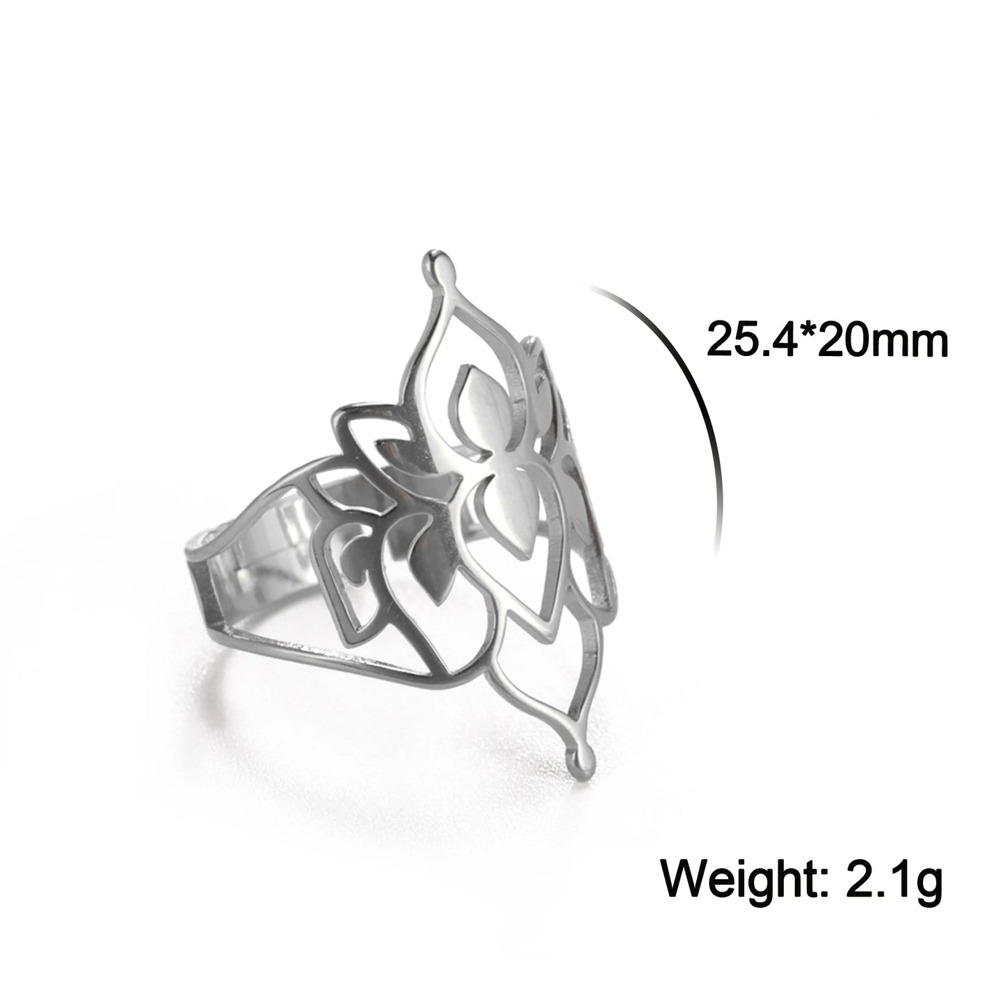 Unift Sacred Geometry Flower of Life Ring Adjustable Stainless Steel Ring Men Women Accessories Vintage Filigree Viking Jewelry